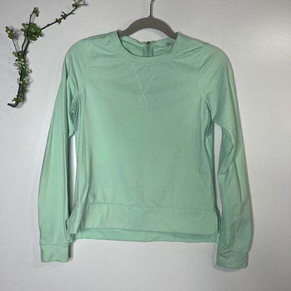 🍋Lululemon Run: Warm Up Crew Fresh Teal Mint Green size 4 - Picture 3 of 14